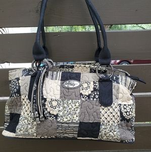Donna Sharp Black & Cream Quilted Patchwork Purse